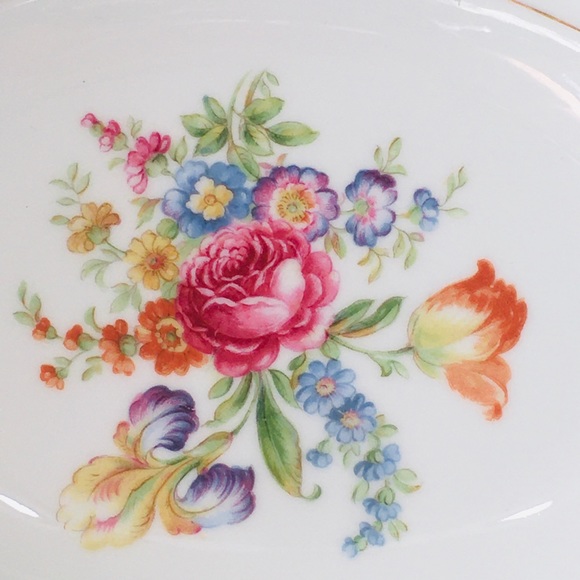 Mikado China Dresden pattern 10” Oval Vegetable Bowl Made In Occupied Japan - Picture 5 of 9